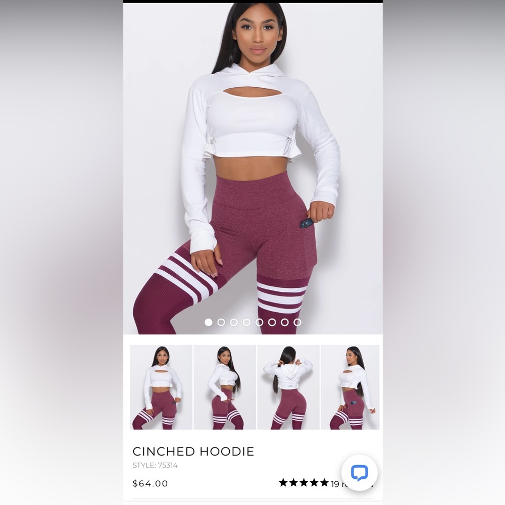 EUC Bombshell cinched cropped cut out hoodie